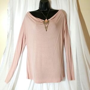 Sz M Dusty Rose Rayon long sleeved top
